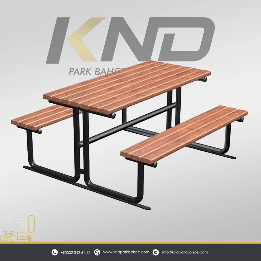 8 orman masası, piknik masası, metal piknik masası, ahşap masa, ahşap piknik masası, bahçe masası, villa masa, kamp masası